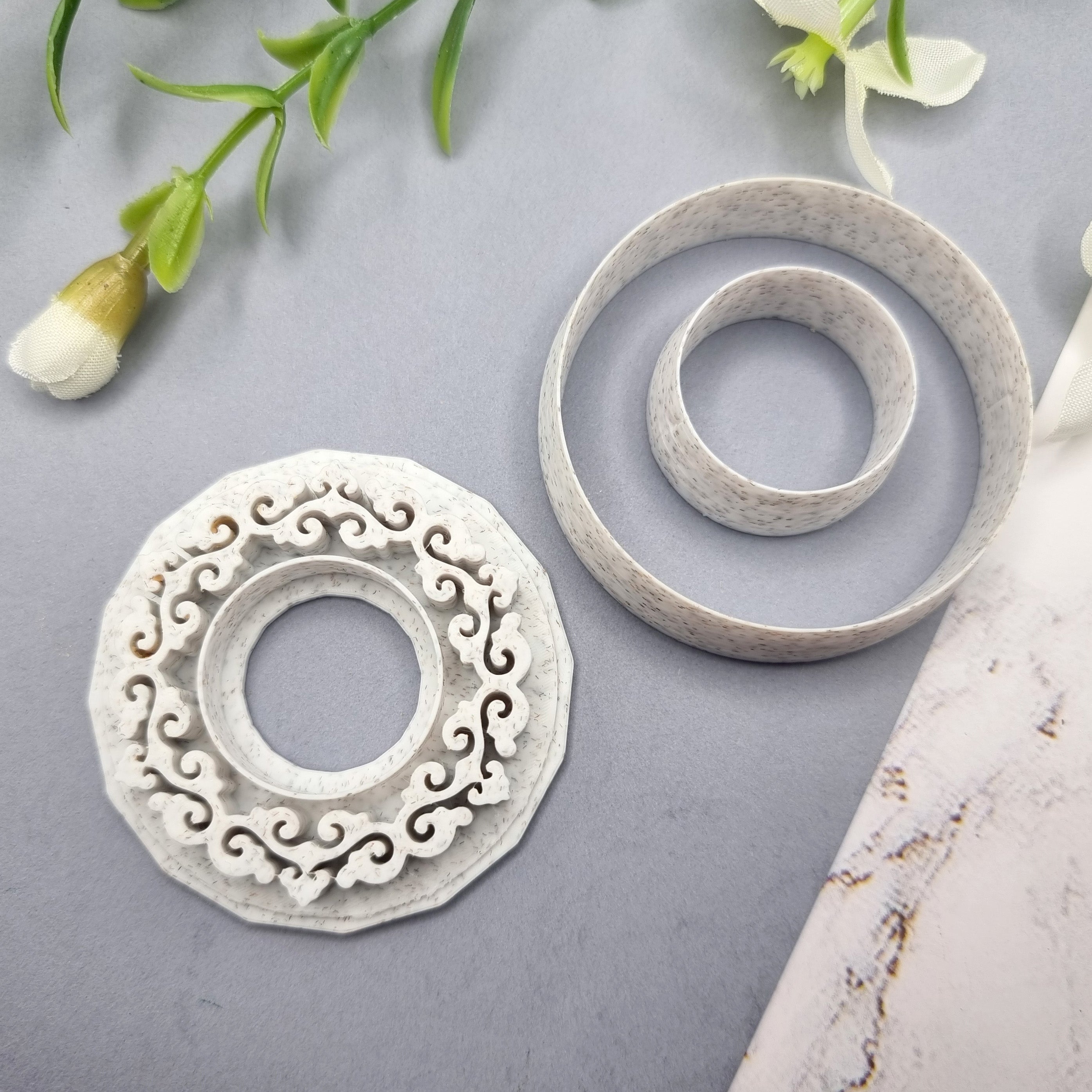 Polymer Clay Stamp #5, Flowers Stamp  SweetyBijou Tools   