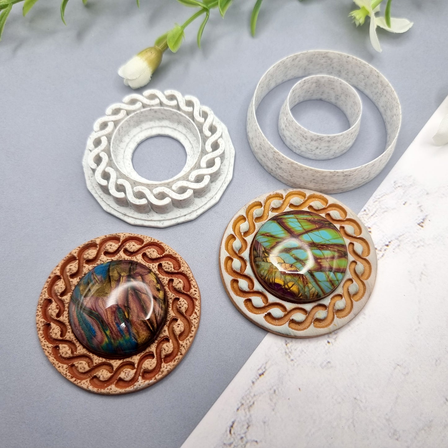 Polymer Clay Stamp #6, Twisted Pattern Stamp  SweetyBijou Tools   