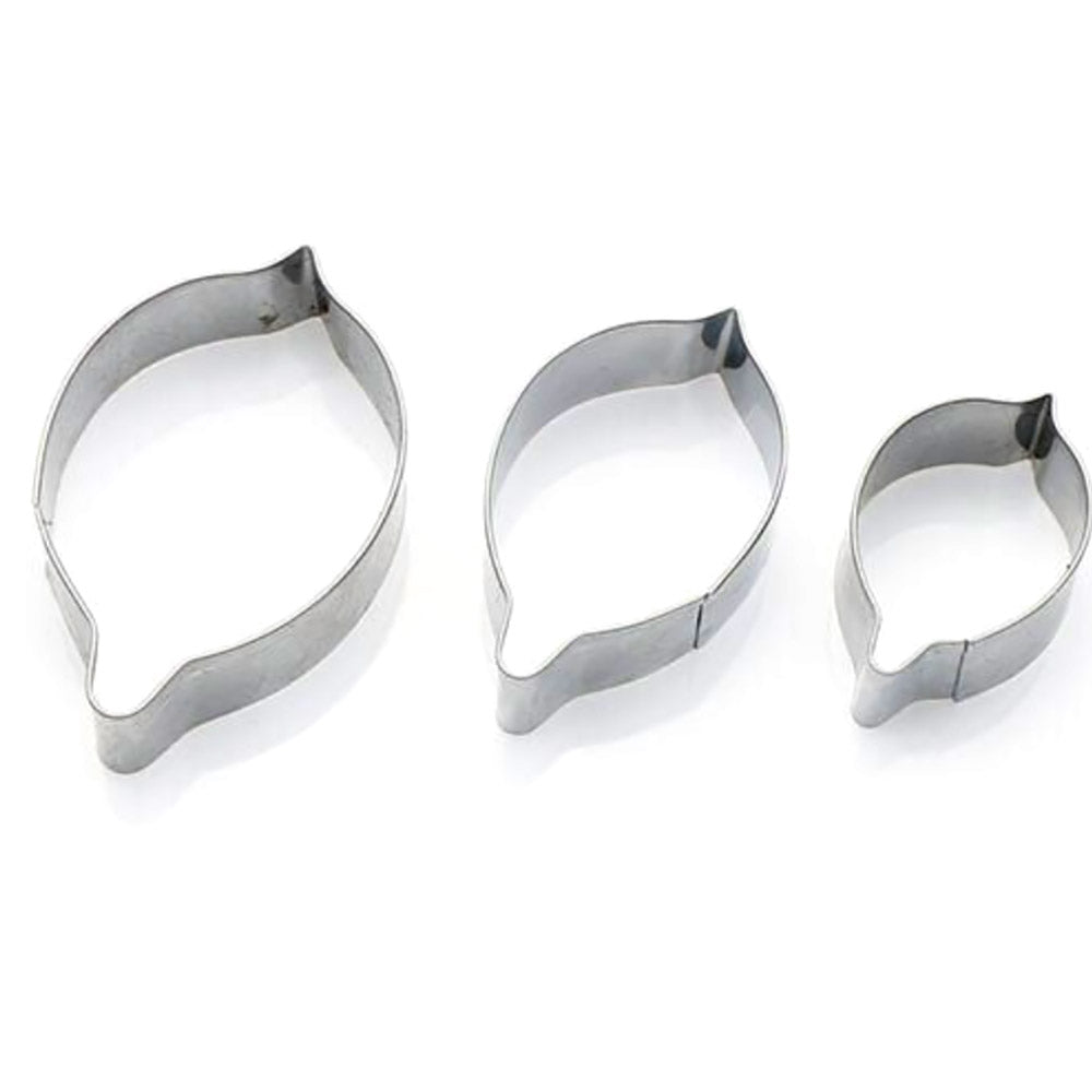 Set Of 3 Pcs Stainless Steel Jewelry Petal Shapes Cutters