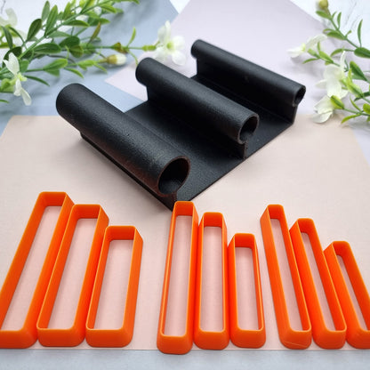 Huggie Earrings Toolkit: Oven-Safe Baking Base + 9 Cutter Set in Designer Box