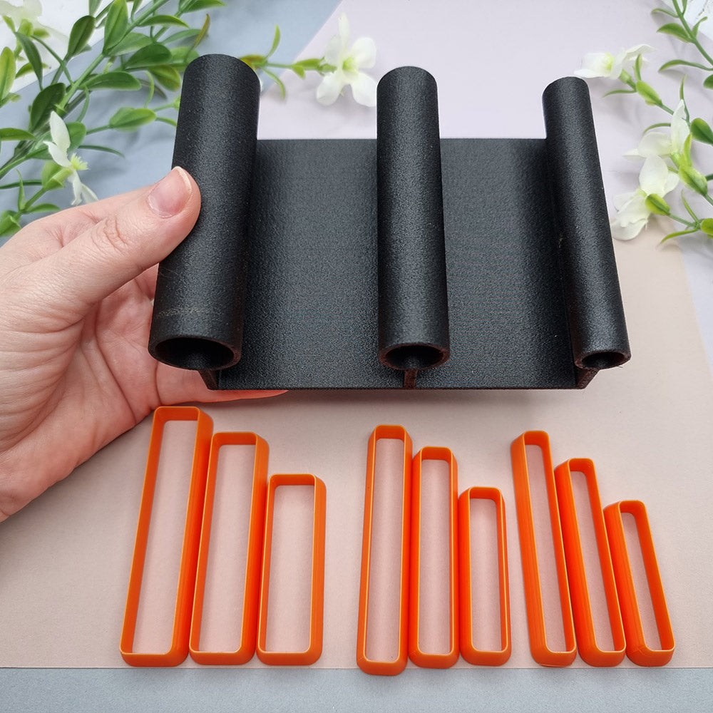 Huggie Earrings Toolkit: Oven-Safe Baking Base + 9 Cutter Set in Designer Box