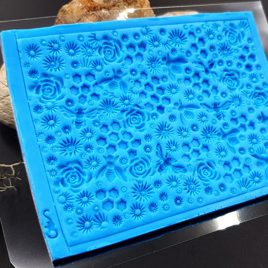 Silicone Texture - Bees Roses & Honey (Small), OUT