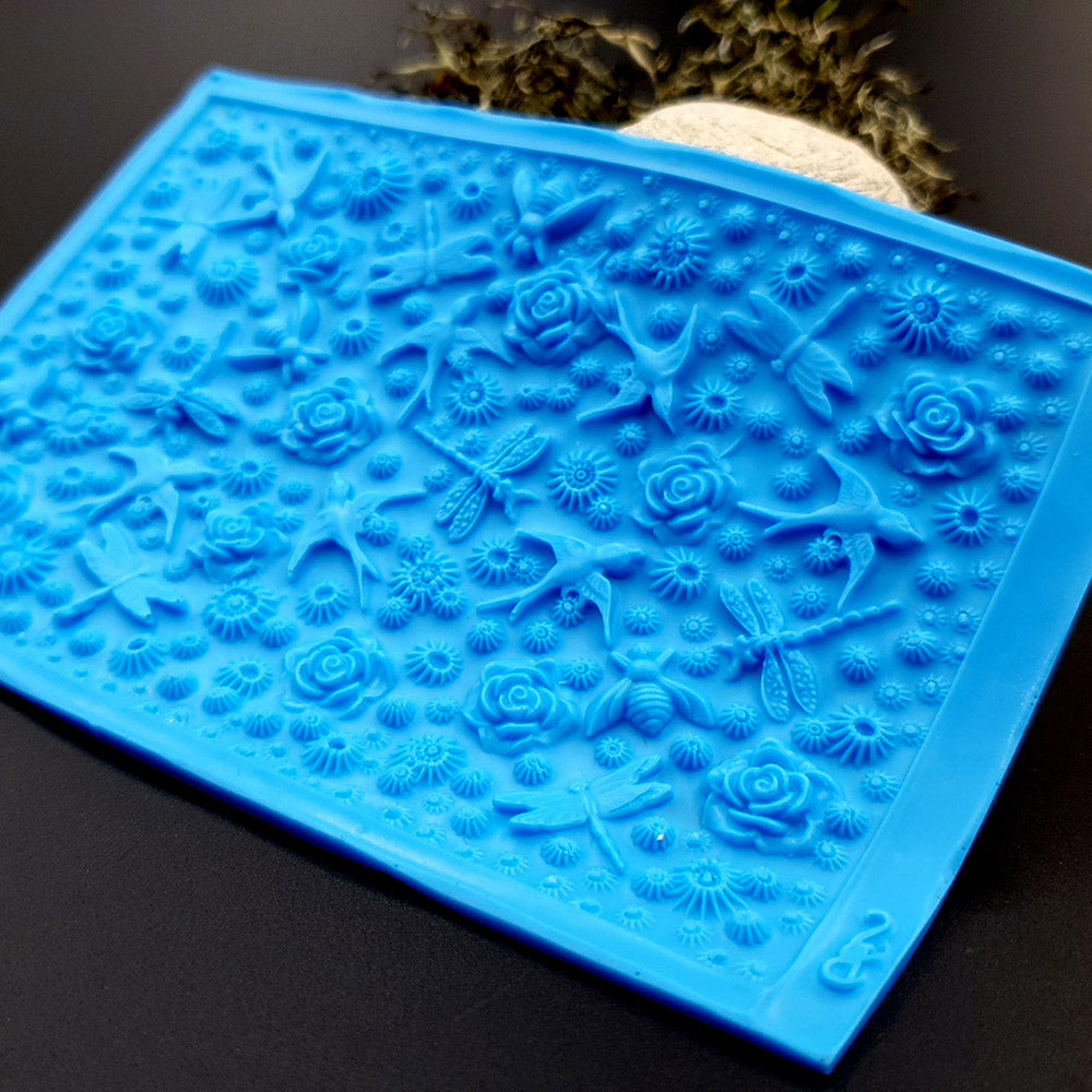 Silicone Texture - Birds, Dragonflies & Roses, IN