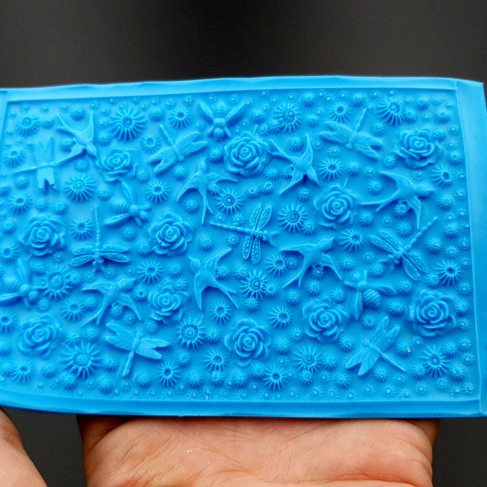 Silicone Texture - Birds, Dragonflies & Roses, IN