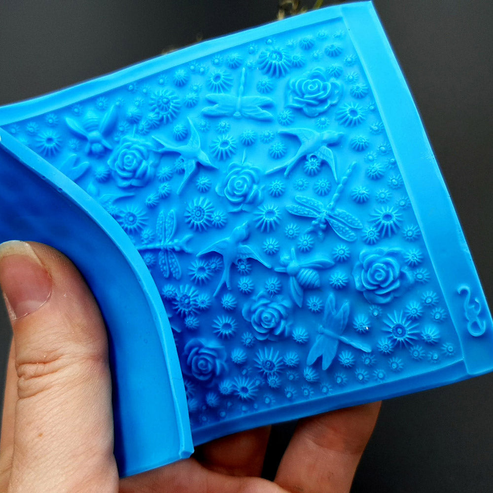 Silicone Texture - Birds, Dragonflies & Roses, IN
