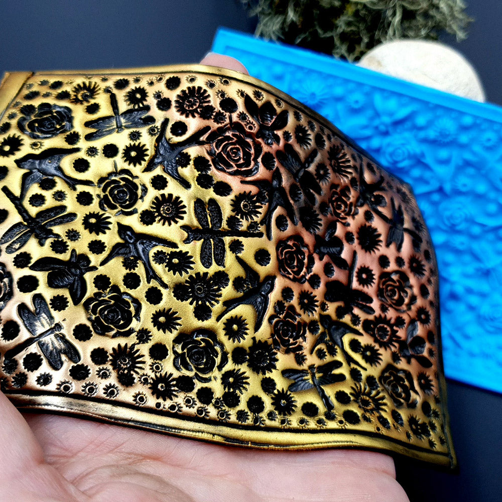 Silicone Texture - Birds, Dragonflies & Roses, IN