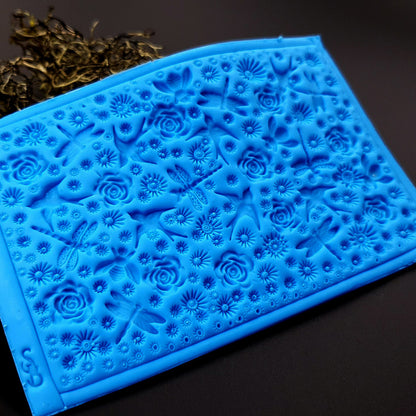 Silicone Texture - Birds, Dragonflies & Roses, OUT