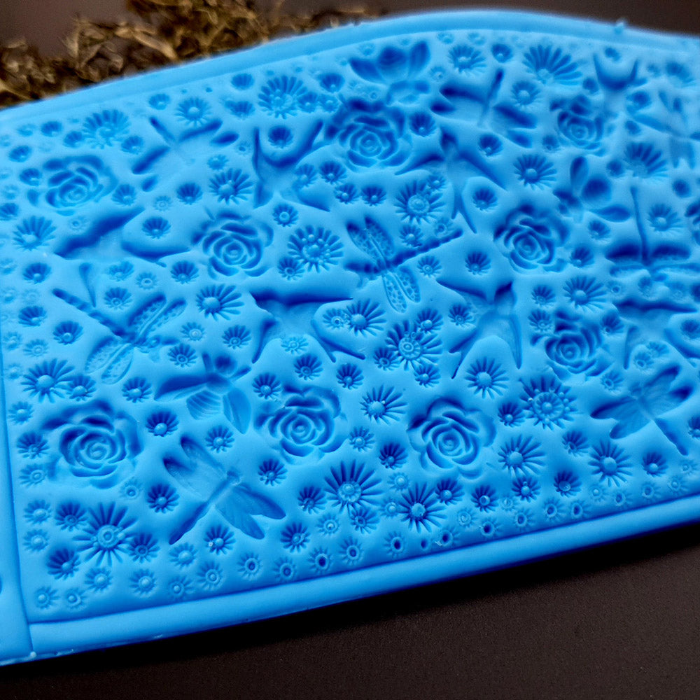 Silicone Texture - Birds, Dragonflies & Roses, OUT