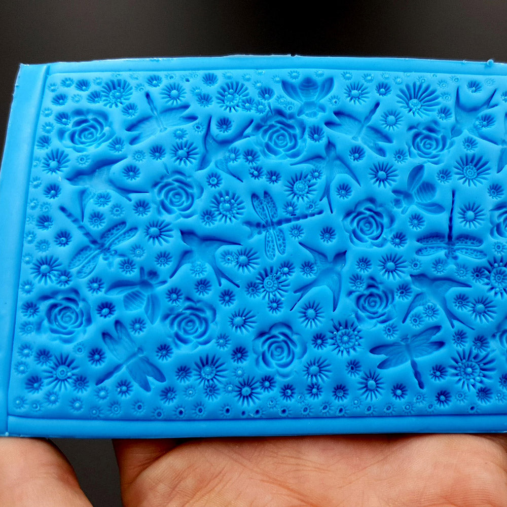 Silicone Texture - Birds, Dragonflies & Roses, OUT