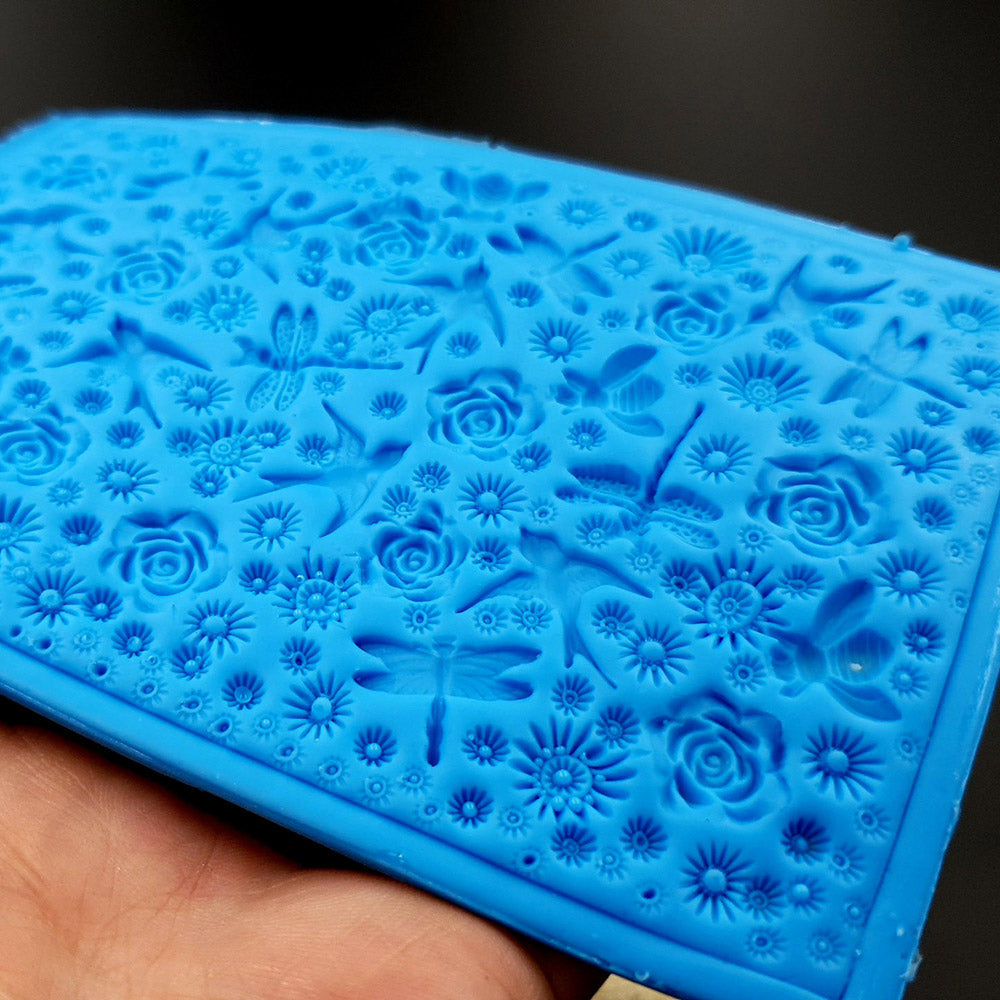 Silicone Texture - Birds, Dragonflies & Roses, OUT