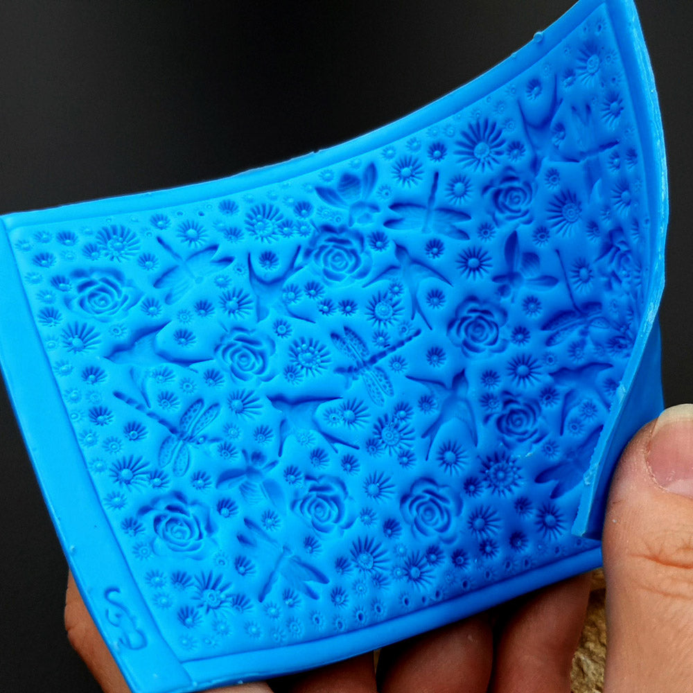 Silicone Texture - Birds, Dragonflies & Roses, OUT