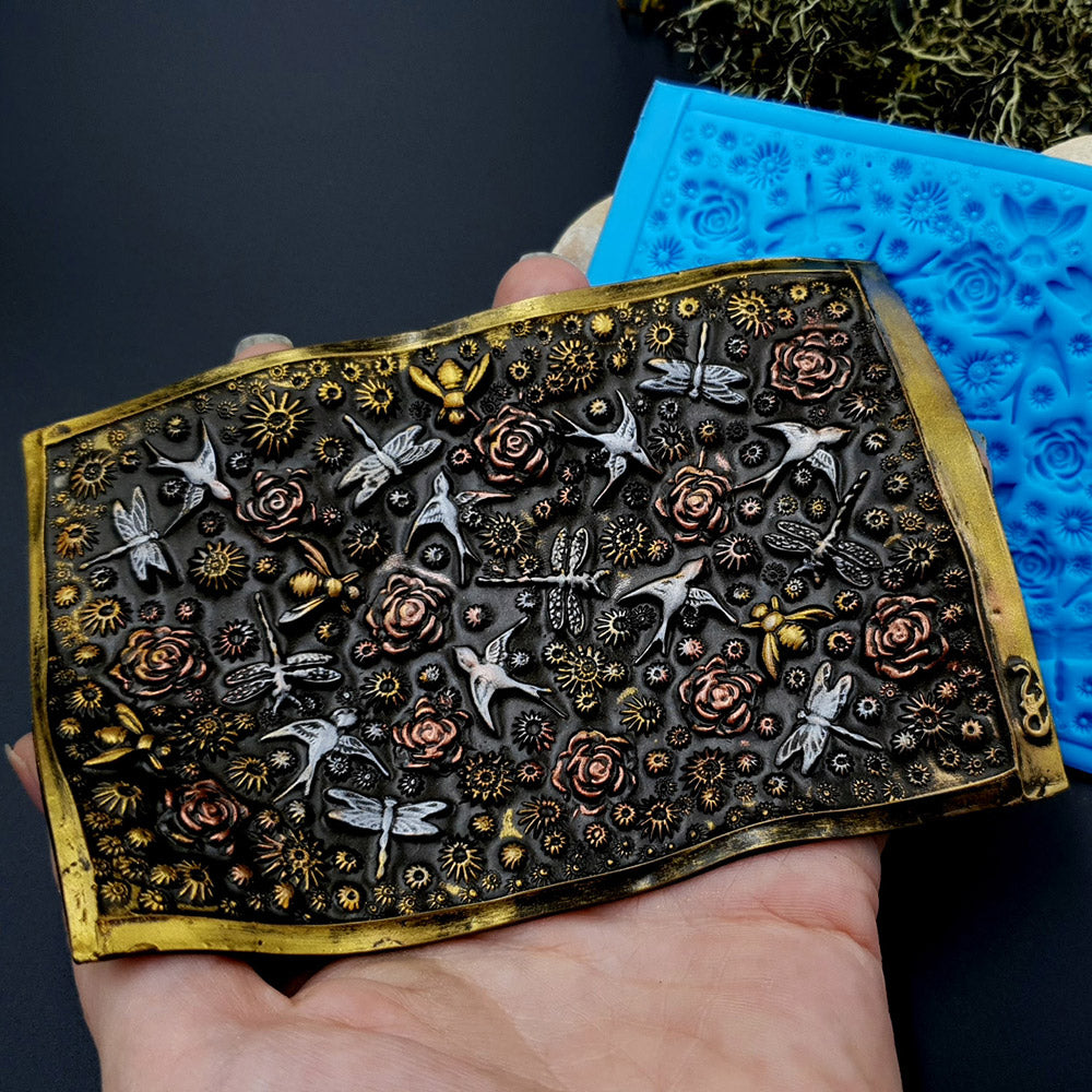 Silicone Texture - Birds, Dragonflies & Roses, OUT