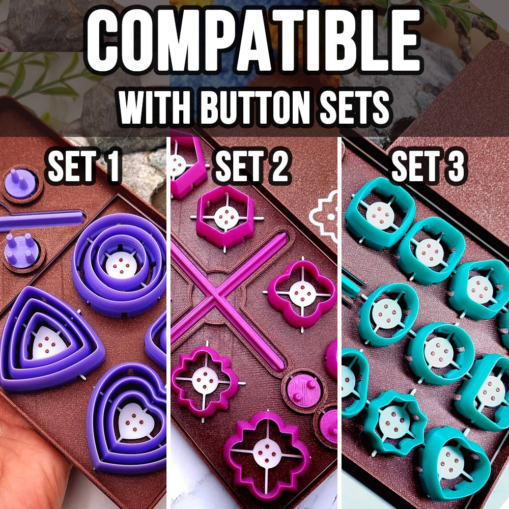 SweetyBijou Button Hole Puncher Toolkit with 40 center pins for polymer clay buttons