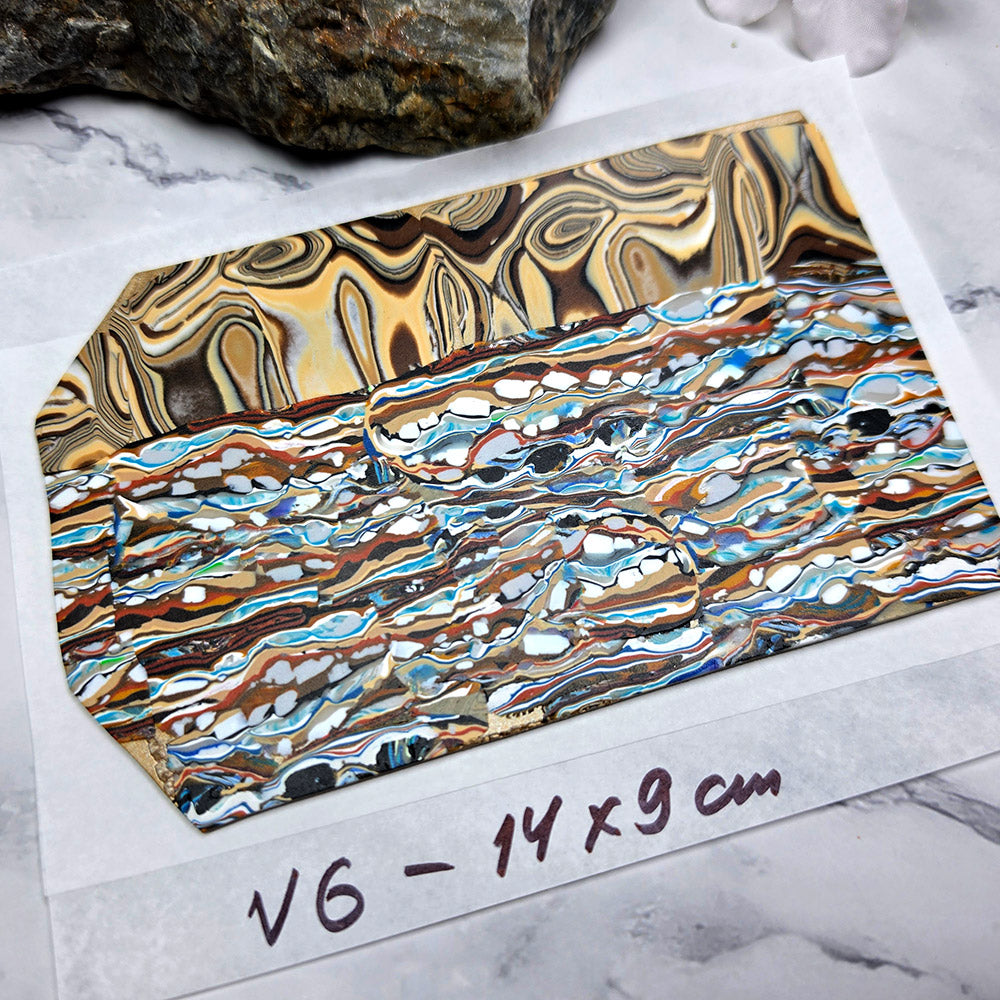 Raw polymer clay veneer sheet, Earthly Mosaic Layers