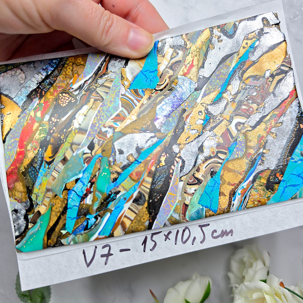 Raw polymer clay veneer sheet, Vibrant Mineral Fusion
