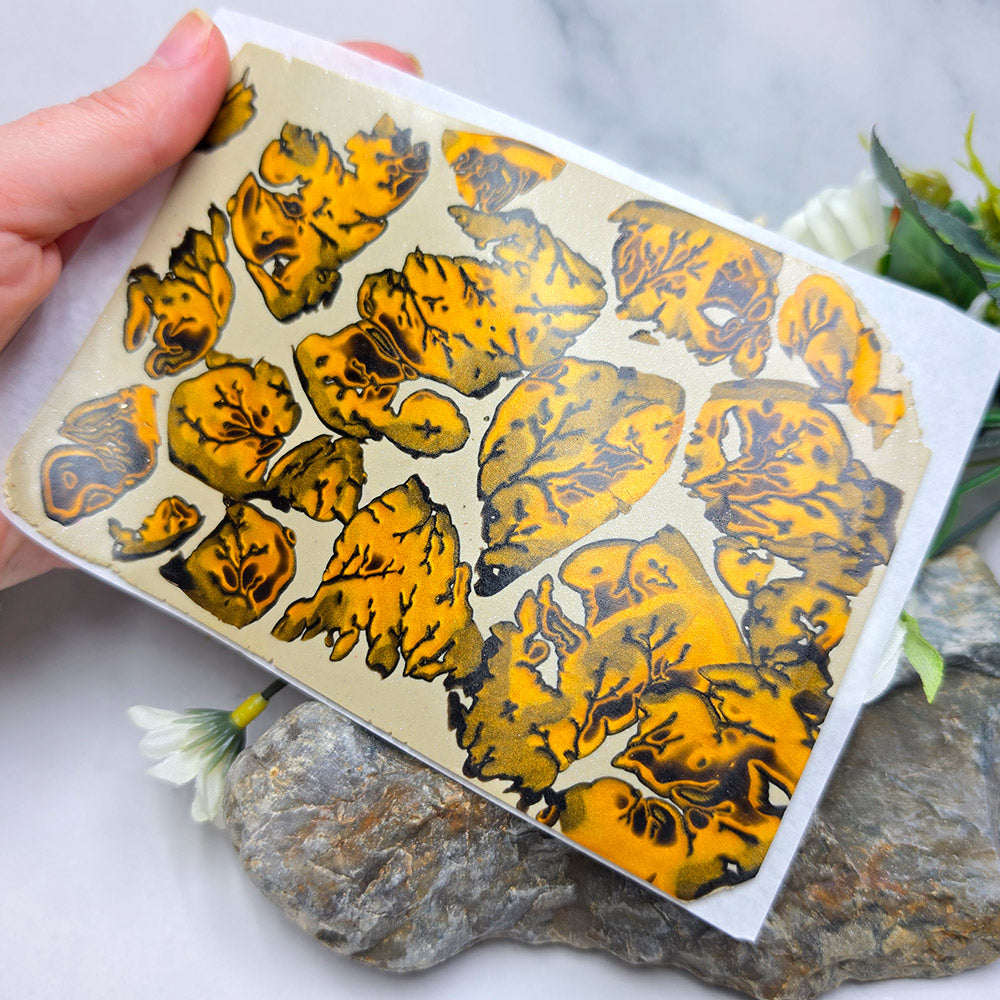 Raw polymer clay veneer sheet, Autumn Forest Leaves