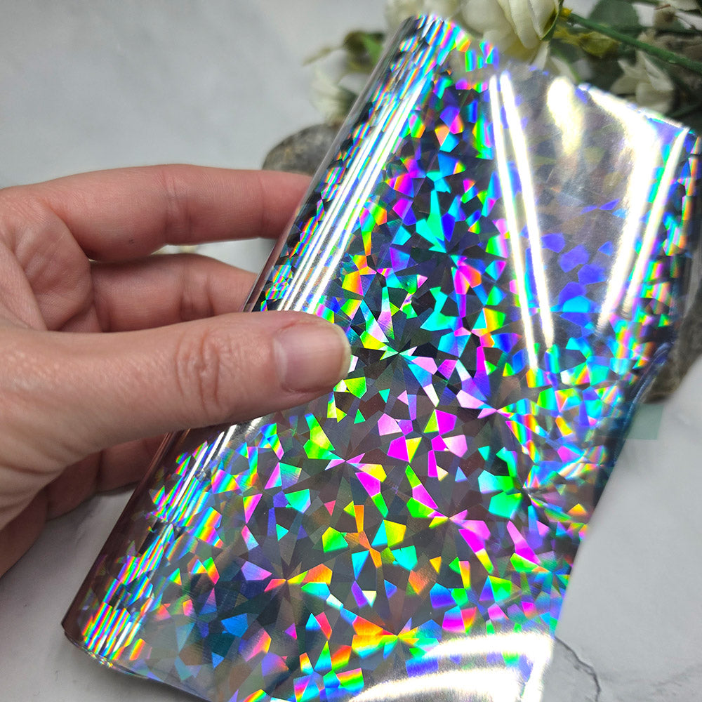 Holographic transfer foil roll, Rainbow Shards