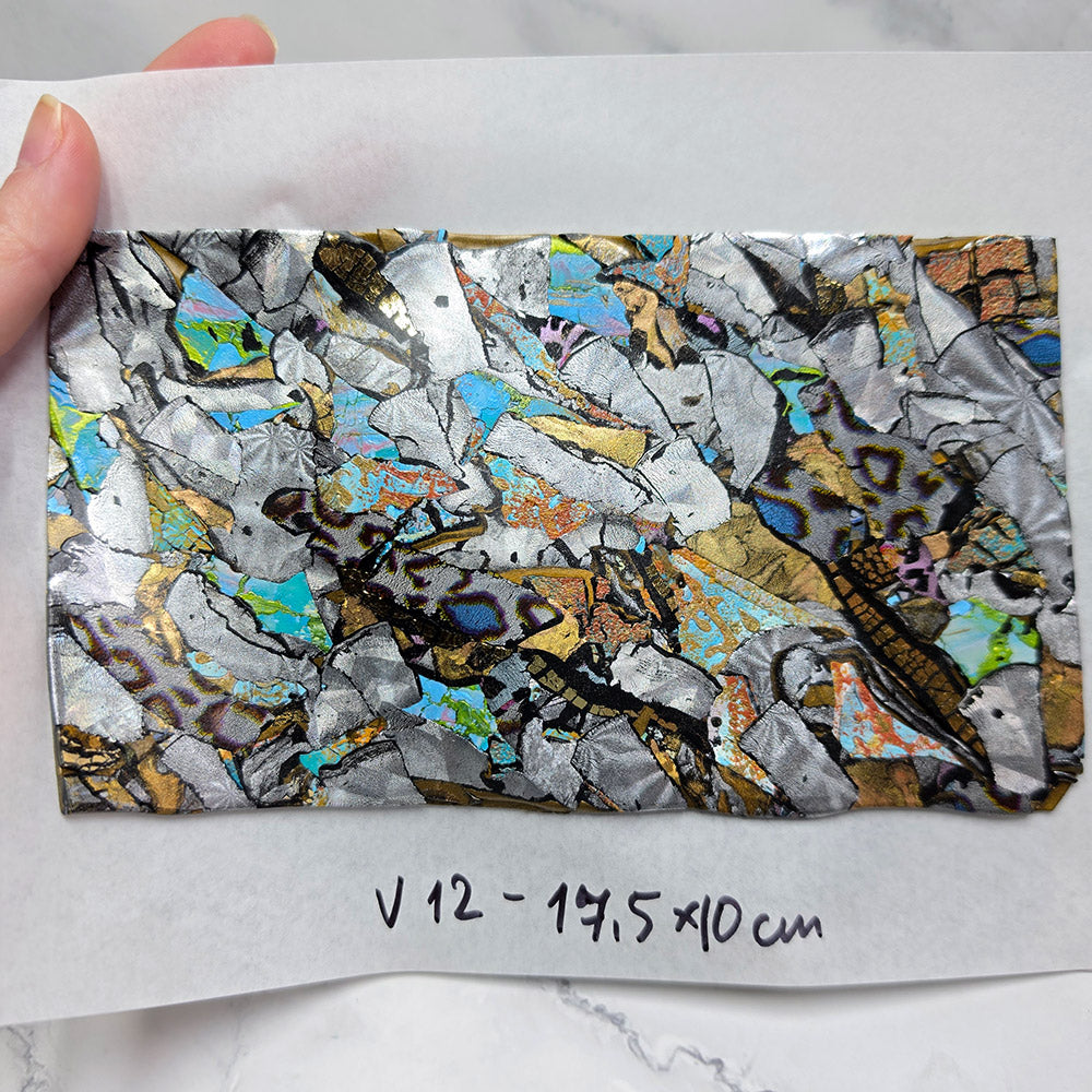 Raw polymer clay veneer sheet, Silver Stone Mosaic