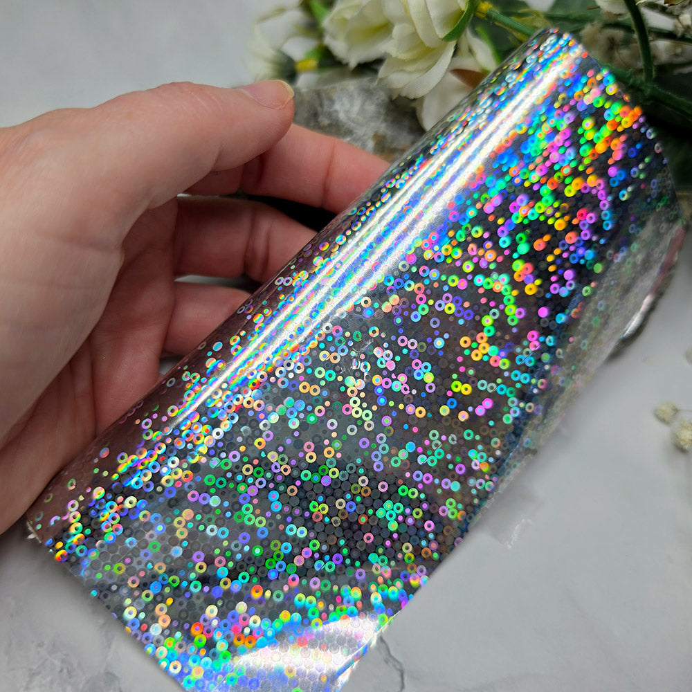 Holographic transfer foil roll, Rainbow Bubbles