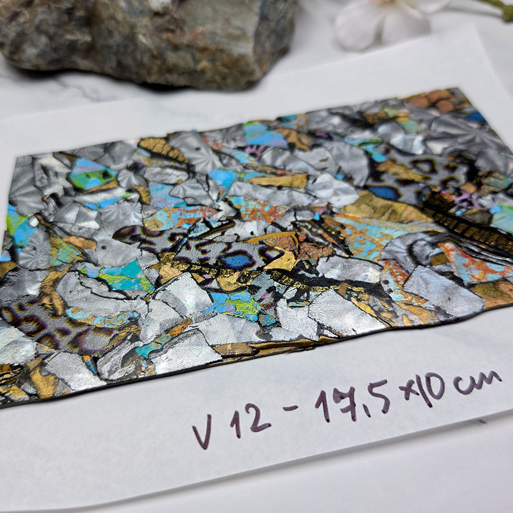 Raw polymer clay veneer sheet, Silver Stone Mosaic