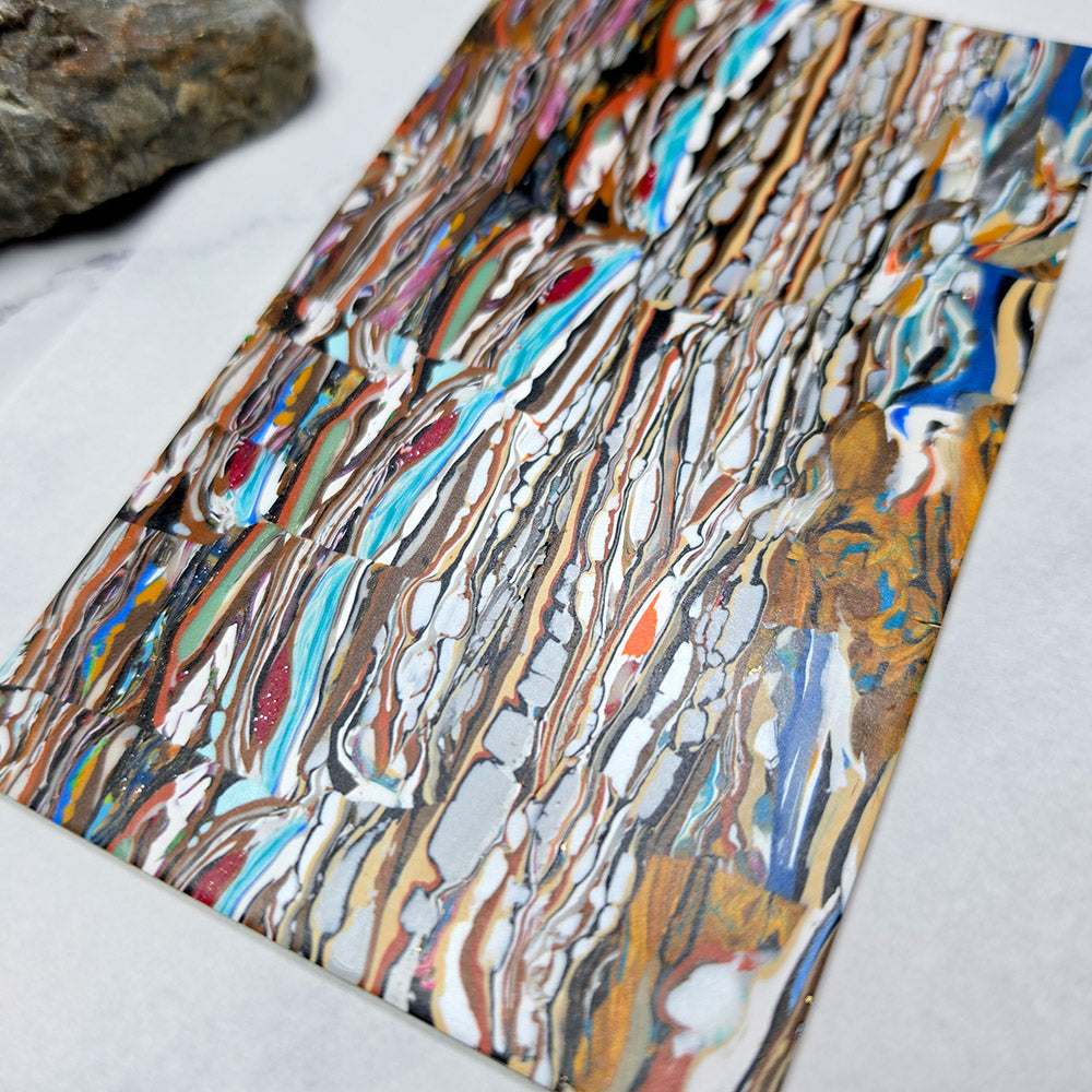 Raw polymer clay veneer sheet, Colorful Earth Layers