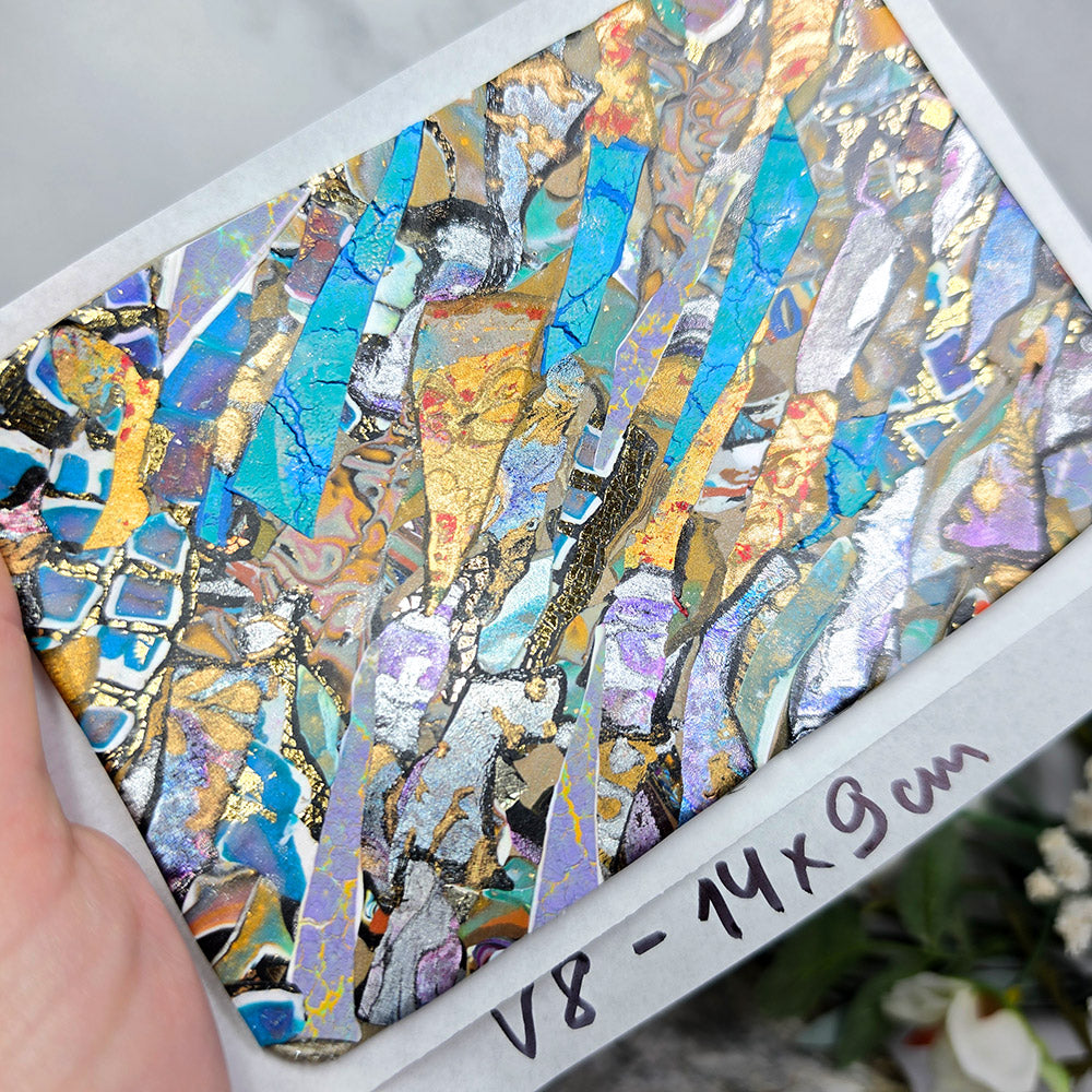 Raw polymer clay veneer sheet, Electric Gemstone Mosaic