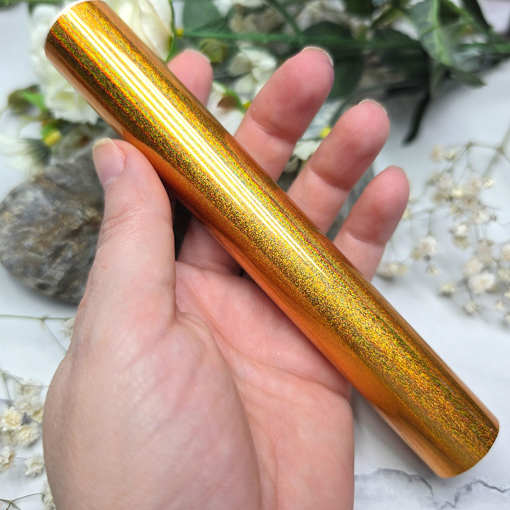 Holographic transfer foil roll, Golden Rainbow Shimmer