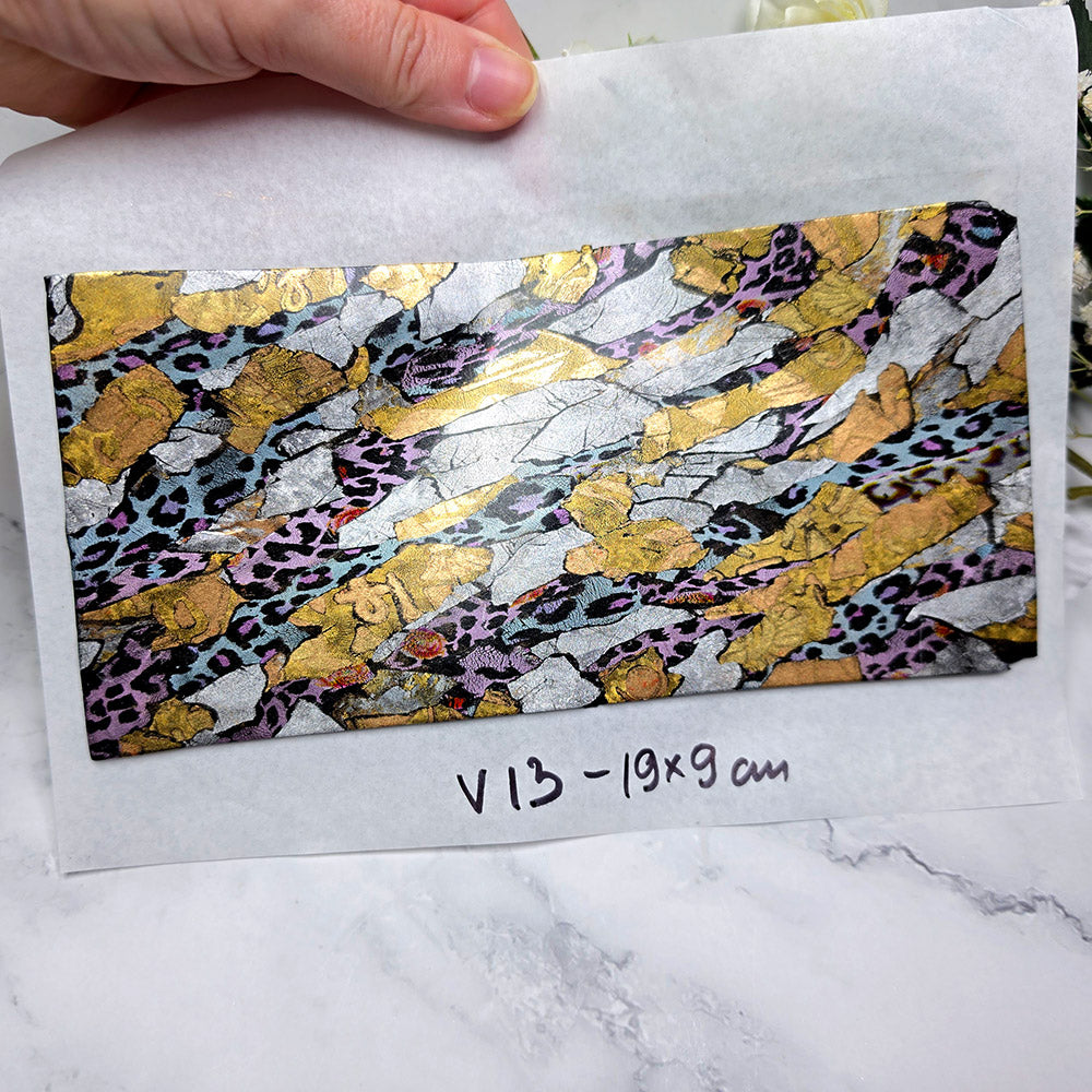 Raw polymer clay veneer sheet, Wild Leopard Mosaic