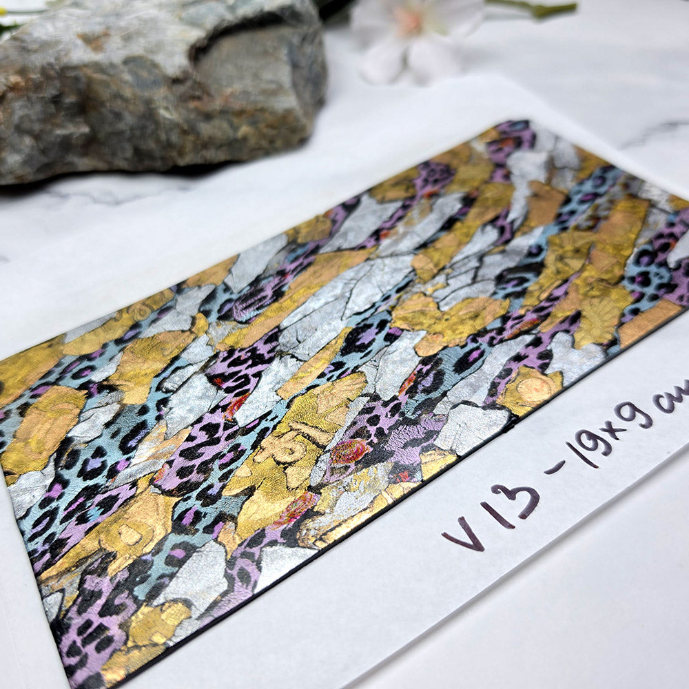 Raw polymer clay veneer sheet, Wild Leopard Mosaic