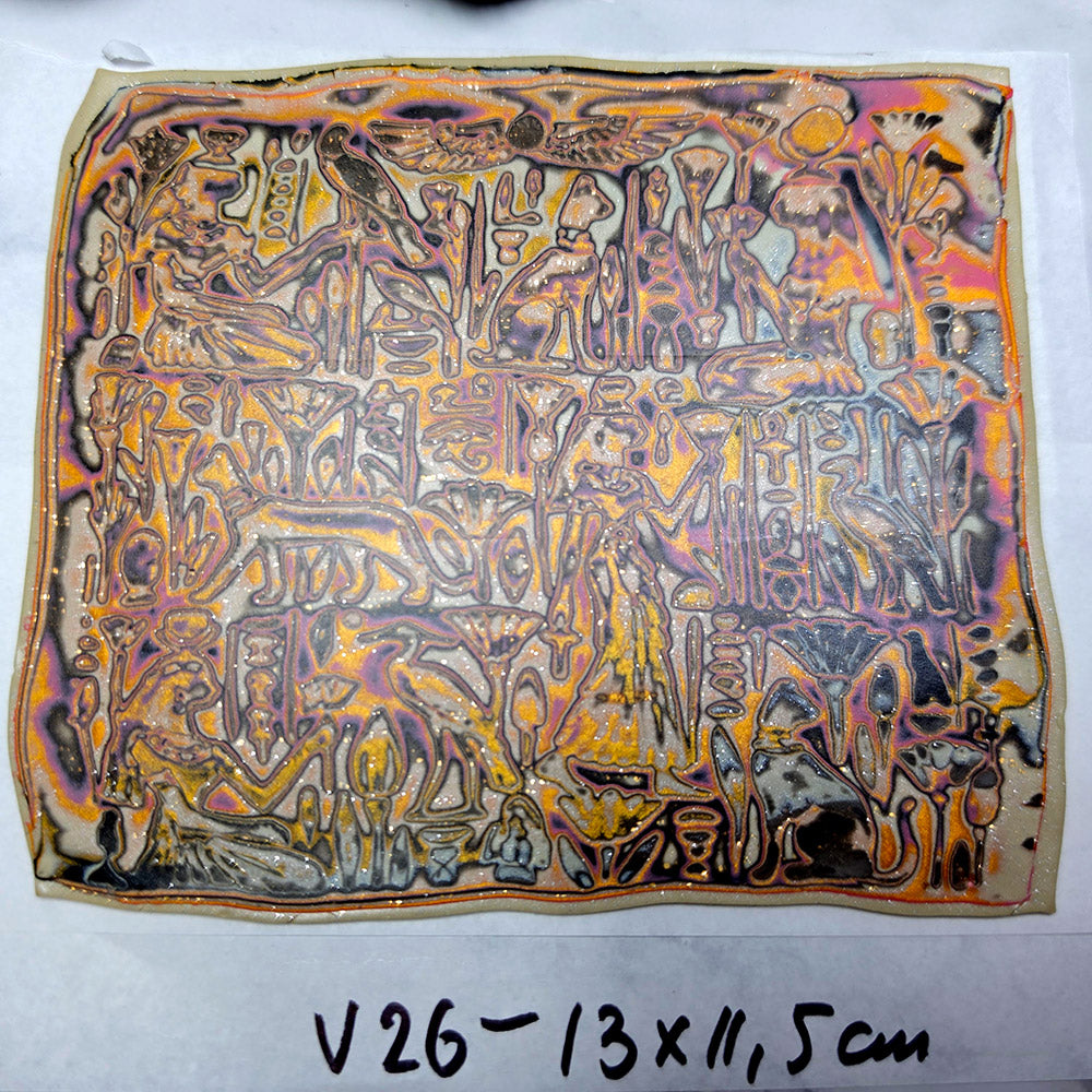 Raw polymer clay veneer sheet, Vintage Botanical Garden