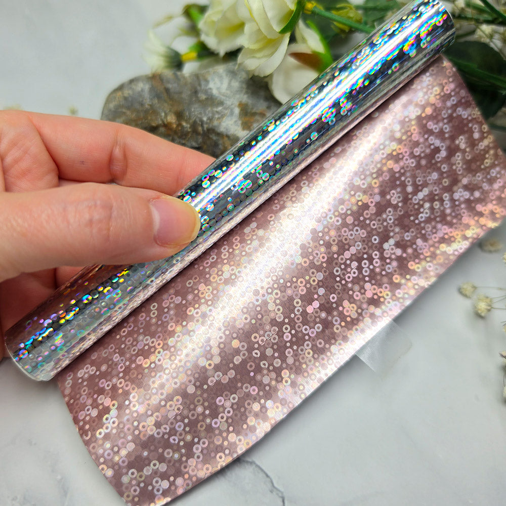 Holographic transfer foil roll, Rainbow Bubbles