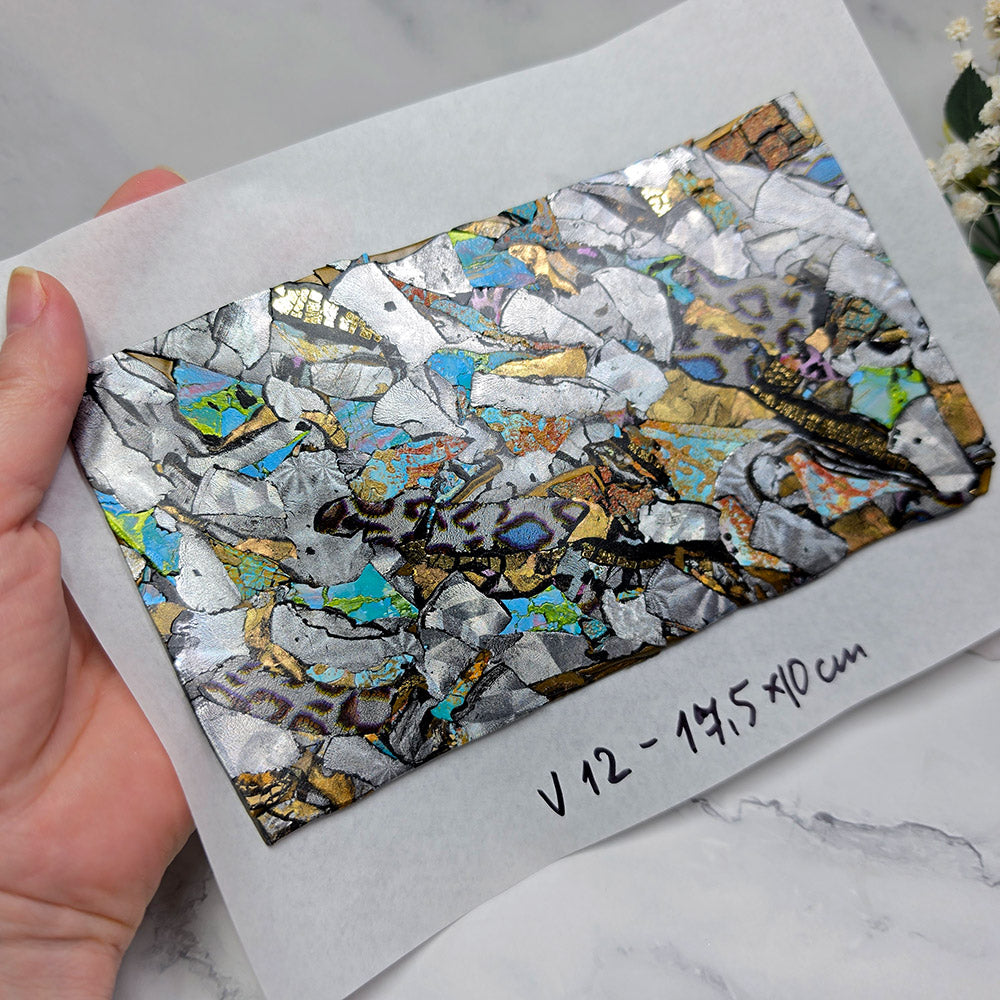 Raw polymer clay veneer sheet, Silver Stone Mosaic
