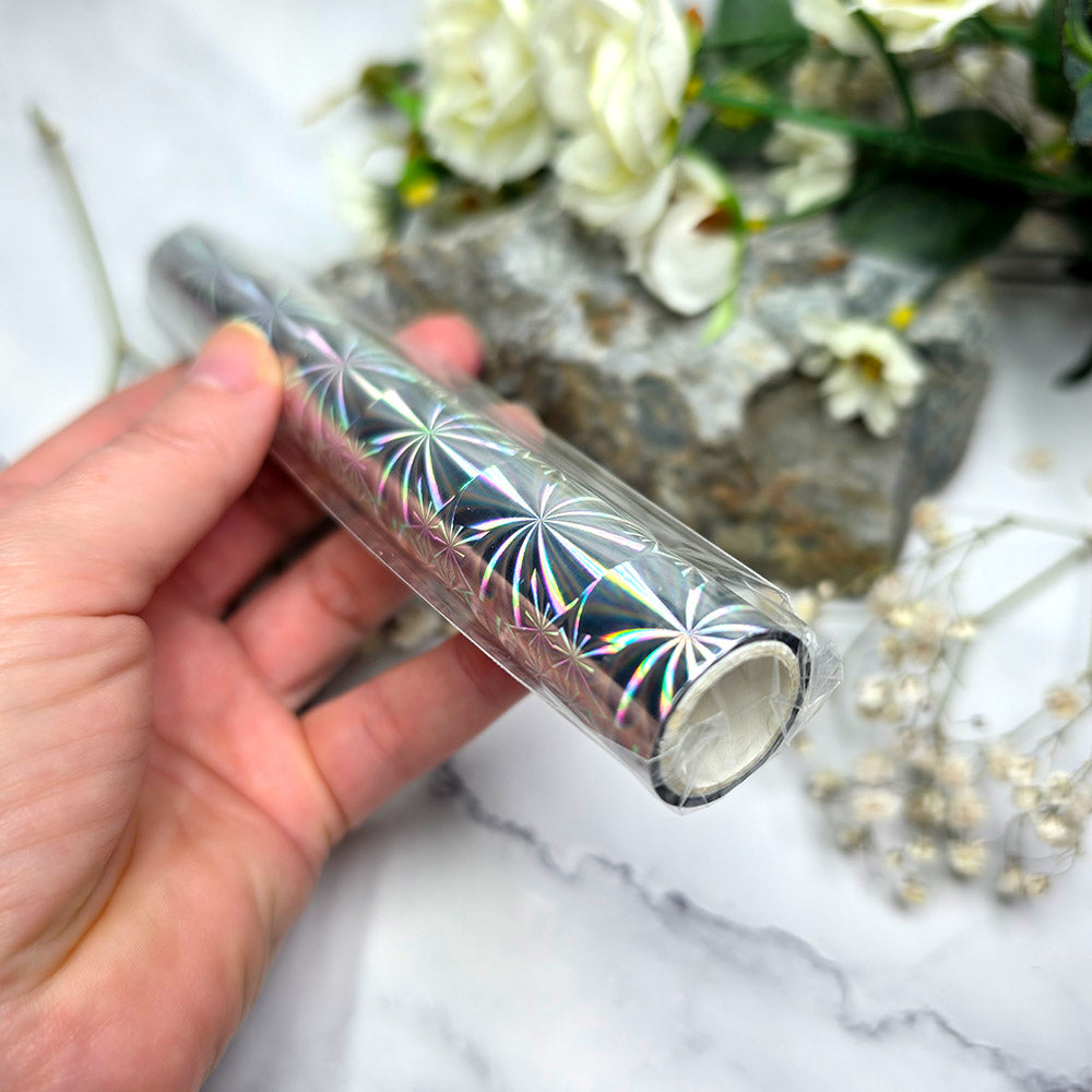 Holographic transfer foil roll, Crystal Starburst