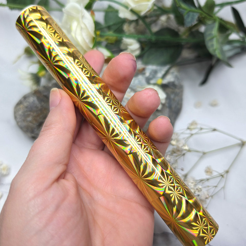 Holographic transfer foil roll, Golden Starburst