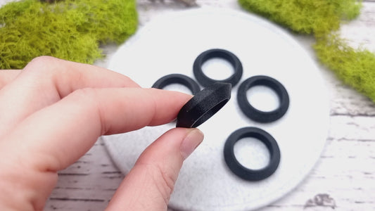 Sharp Convex Ring Blanks - Tiny (7.5mm) - Lightweight and durable base for polymer clay rings