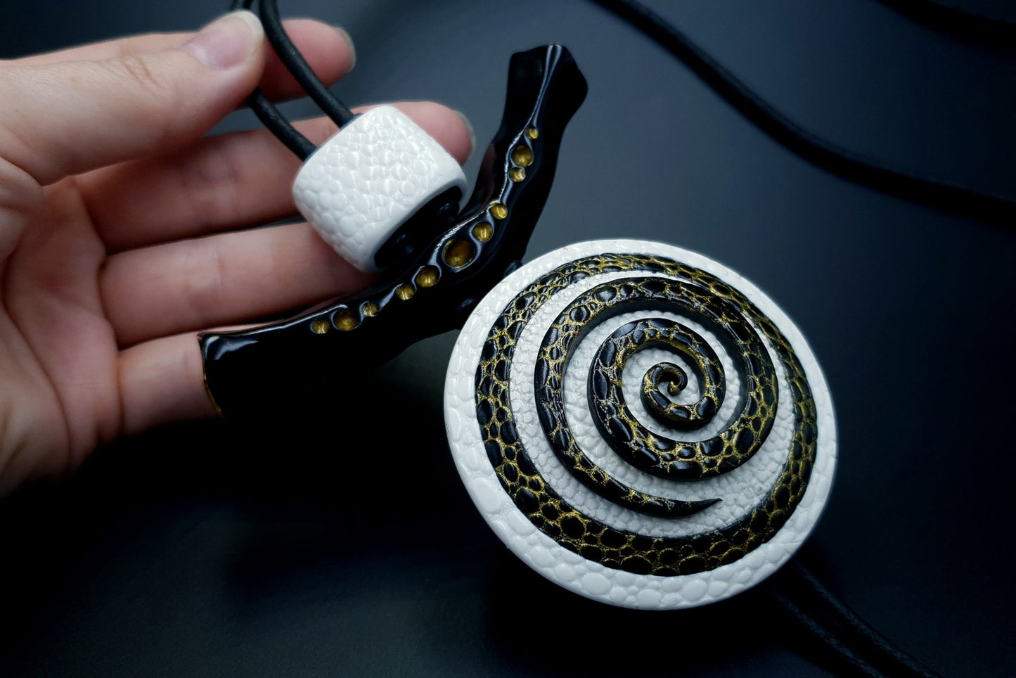 Yin-Yang Swirl Pendant - Cosmic Infinity Pendant SweetyBijou Jewelry   