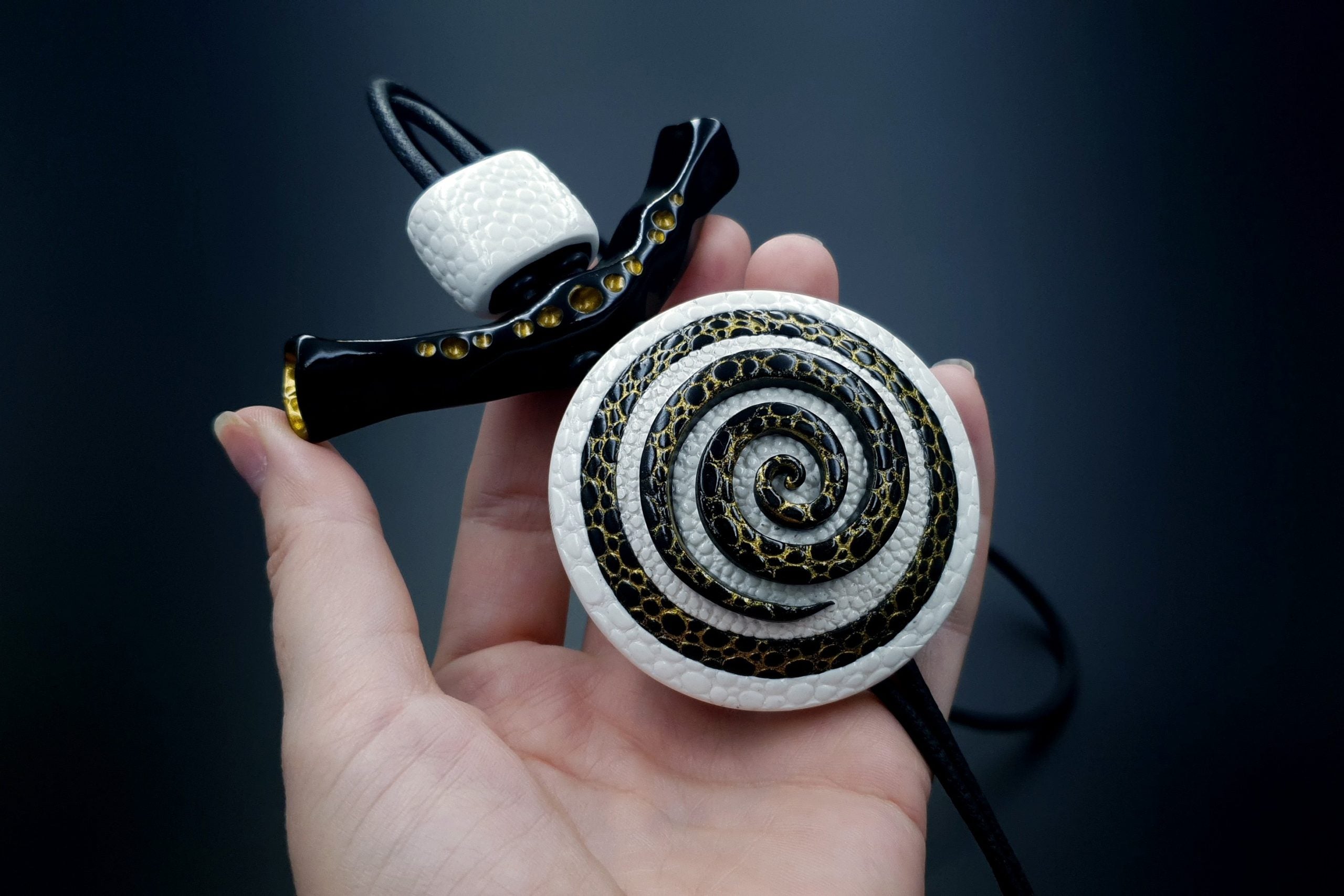 Yin-Yang Swirl Pendant - Cosmic Infinity Pendant SweetyBijou Jewelry   