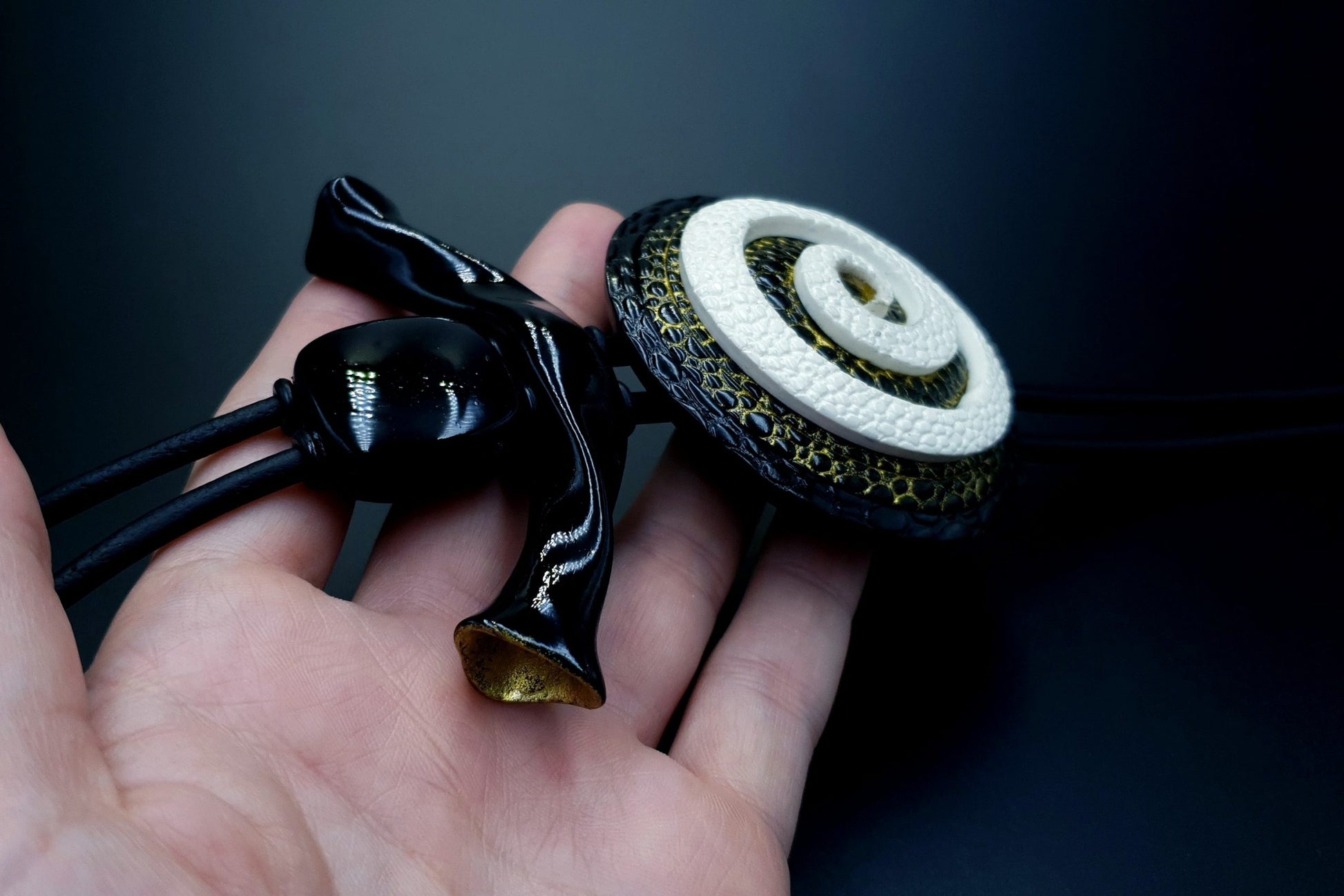 Yin-Yang Swirl Long Pendant - Infiniti of Perfection Pendant SweetyBijou Jewelry   