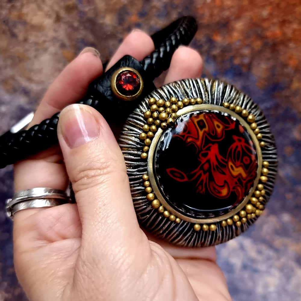 Round Red Pendant Pendant SweetyBijou Jewelry   