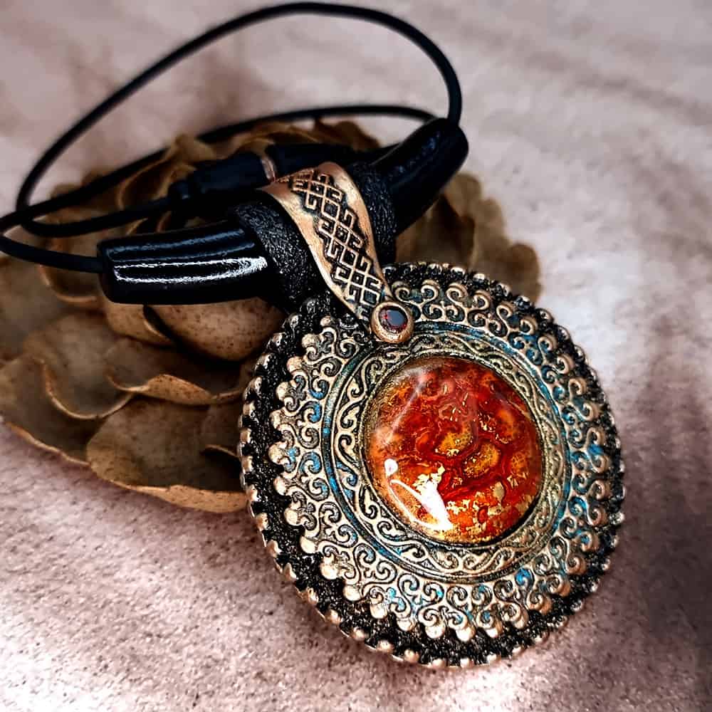 Statement Aztec culture-inspired pendant Pendant SweetyBijou Jewelry   