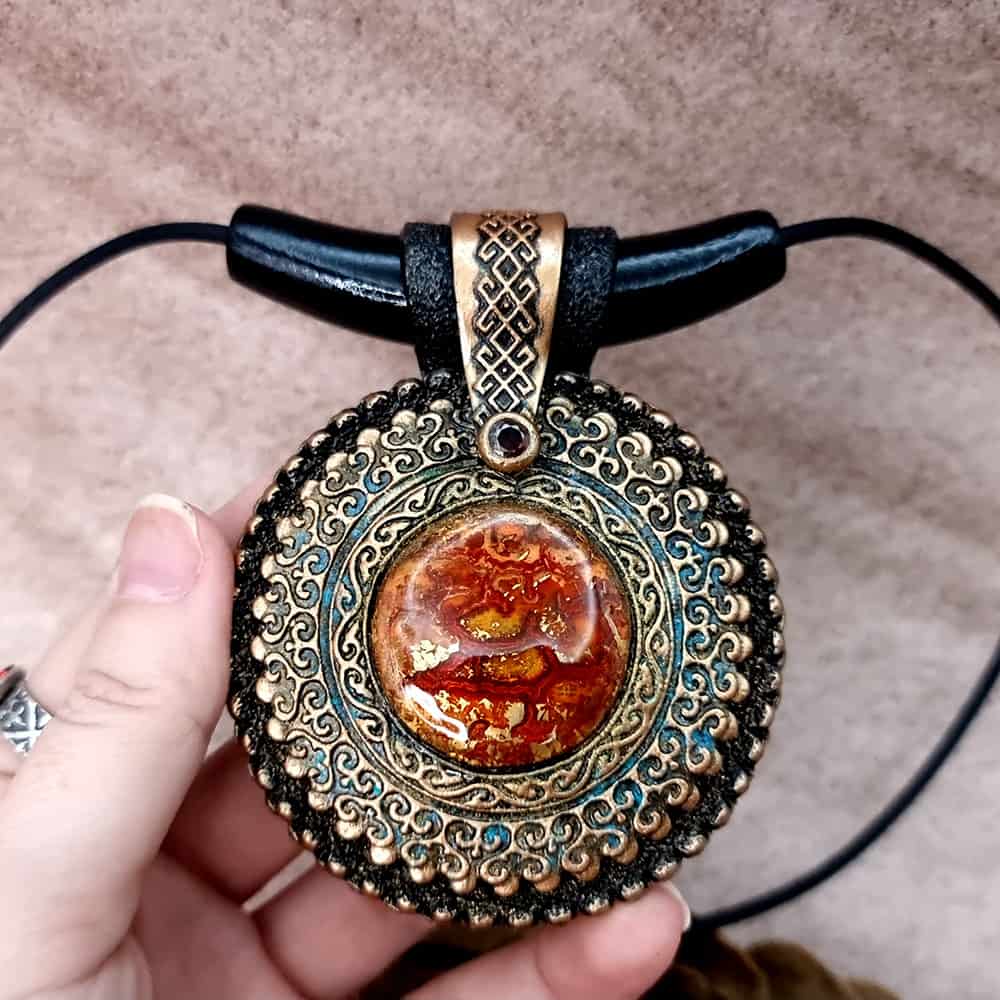 Statement Aztec culture-inspired pendant Pendant SweetyBijou Jewelry   