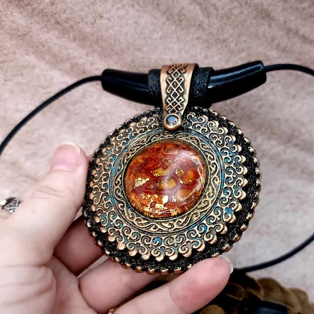 Statement Aztec culture-inspired pendant Pendant SweetyBijou Jewelry   