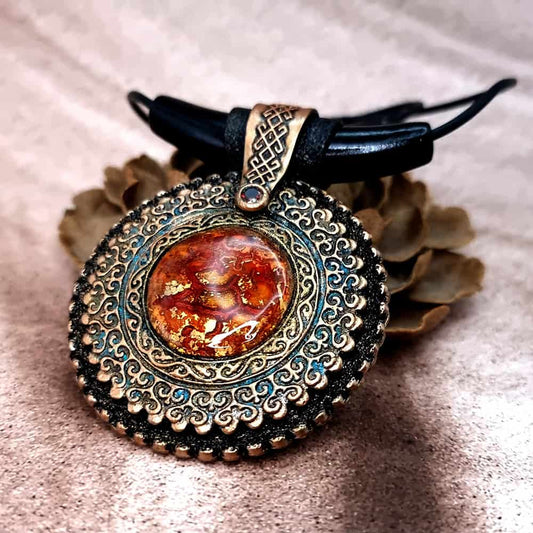 Statement Aztec culture-inspired pendant Pendant SweetyBijou Jewelry Default Title  