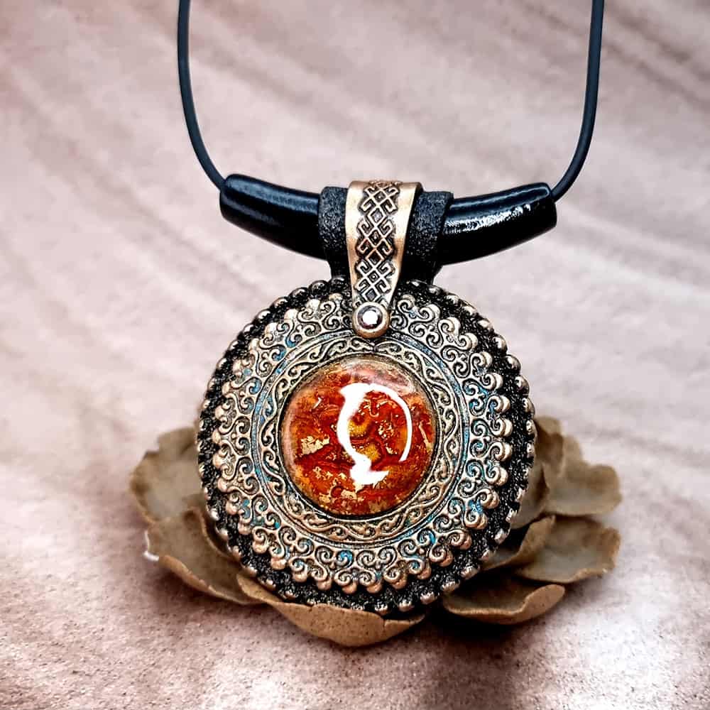 Statement Aztec culture-inspired pendant Pendant SweetyBijou Jewelry   