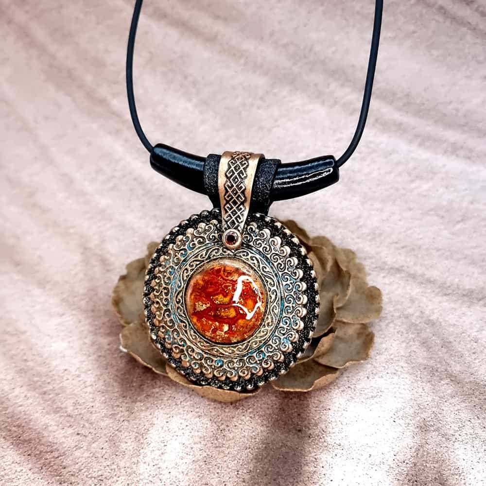 Statement Aztec culture-inspired pendant Pendant SweetyBijou Jewelry   