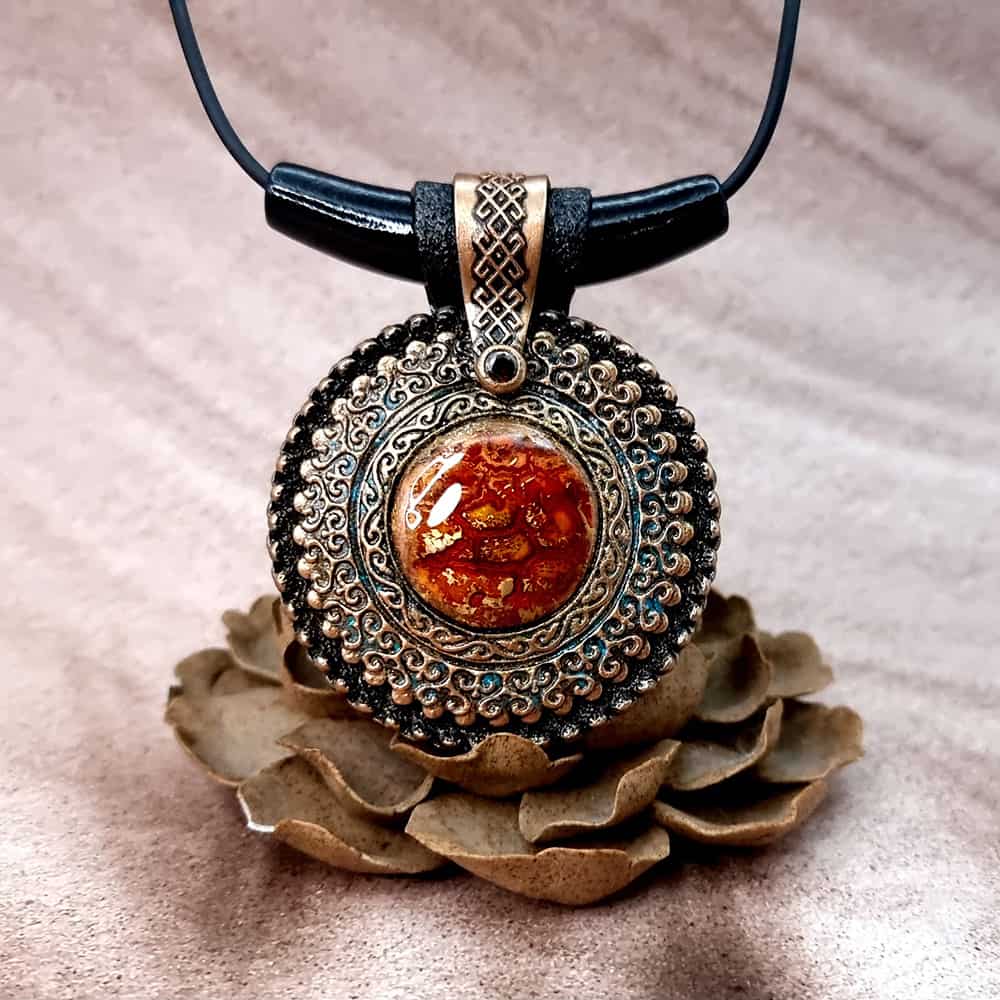 Statement Aztec culture-inspired pendant Pendant SweetyBijou Jewelry   