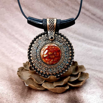 Statement Aztec culture-inspired pendant Pendant SweetyBijou Jewelry   