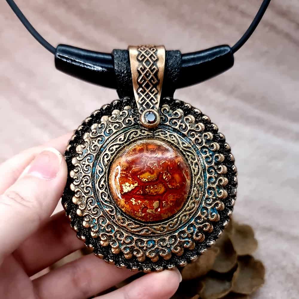 Statement Aztec culture-inspired pendant Pendant SweetyBijou Jewelry   