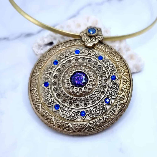 Mandala Pendant Blue Stone Pendant SweetyBijou Jewelry Default Title  