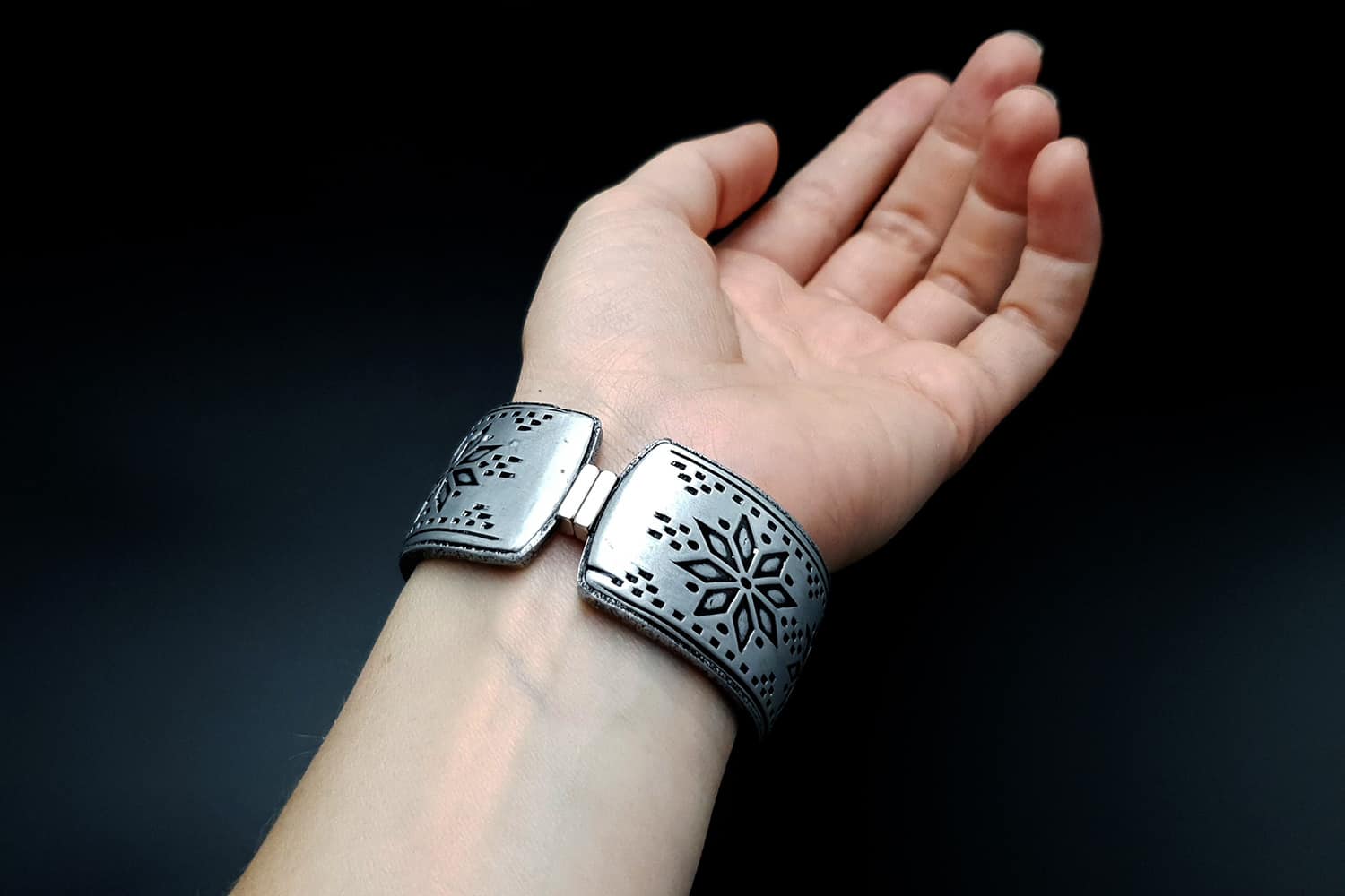 "Silver Winter" Polymer clay bracelet Bracelet SweetyBijou Jewelry   